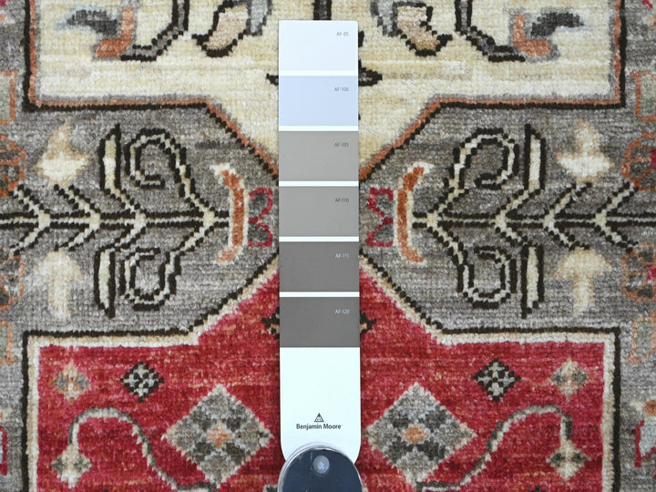 2'7" x 11'6" New Hand Knotted Grey Wool Runner Oriental Rug - MOA10220967