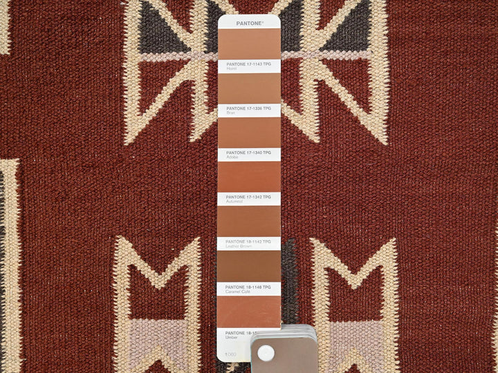 5'2" x 7'0" New Hand Woven Brown Wool Rectangle Oriental Rug - MOA1022096