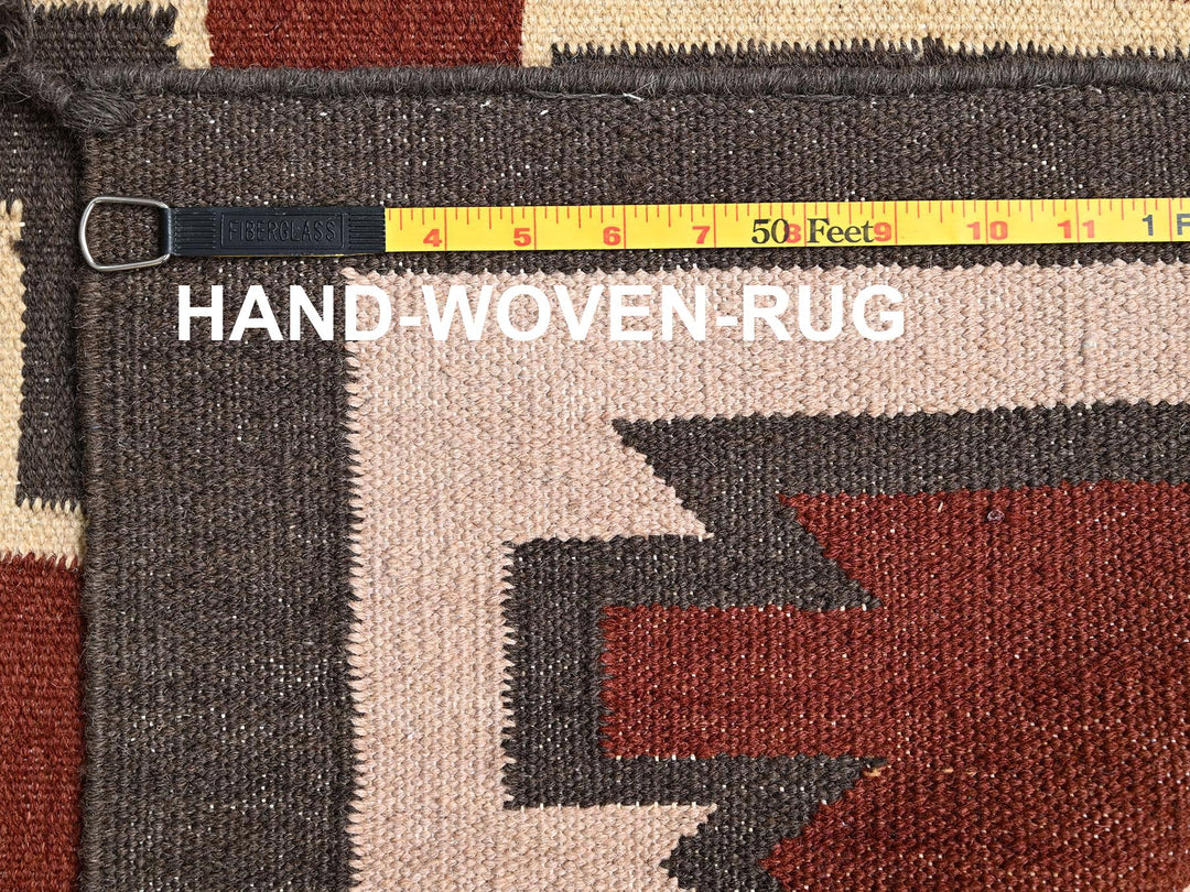 5'2" x 7'0" New Hand Woven Brown Wool Rectangle Oriental Rug - MOA1022096