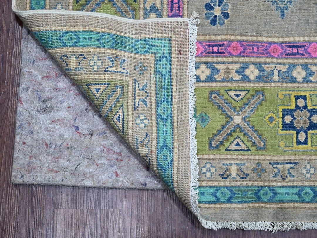9'9" x 13'2" New Hand Knotted Grey Wool Rectangle Oriental Rug - MOA10220973