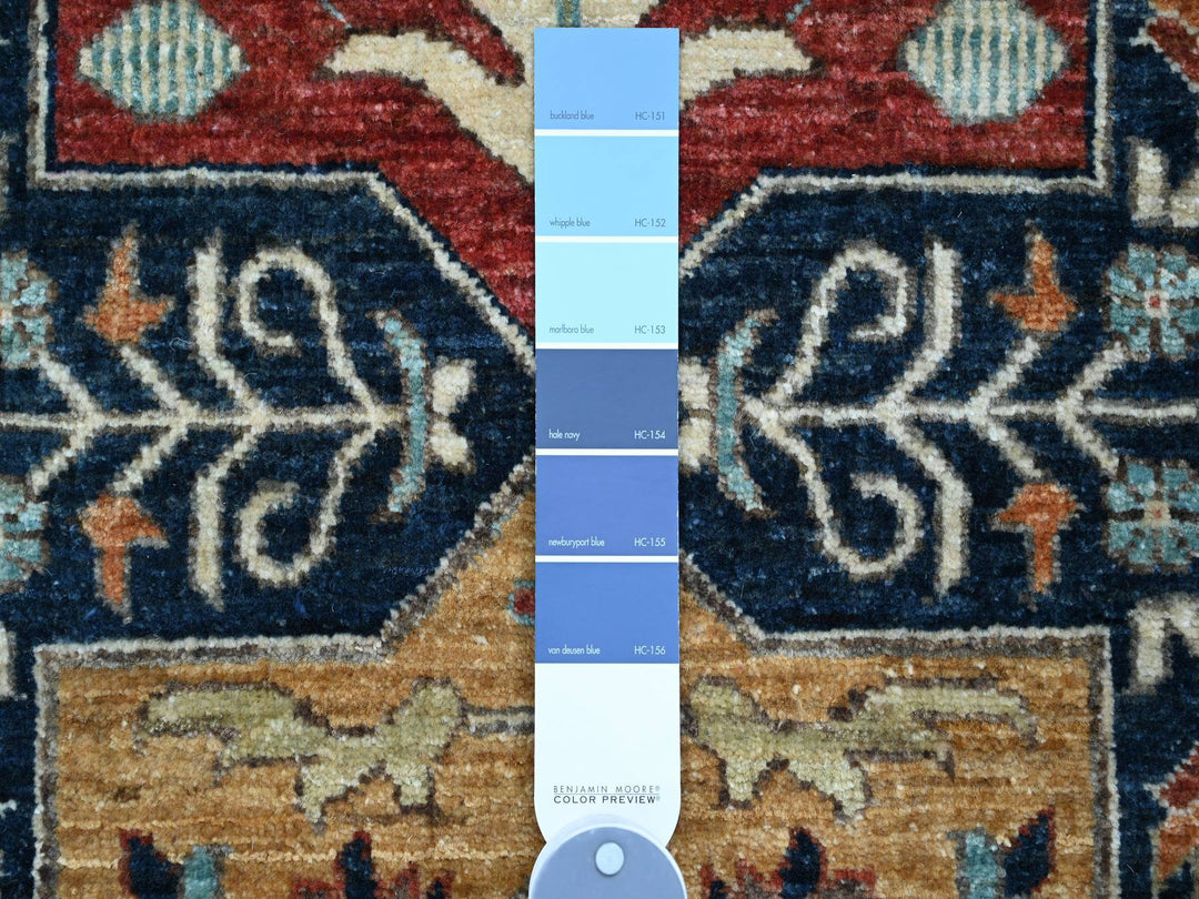 2'7" x 7'10" New Hand Knotted Blue Wool Runner Oriental Rug - MOA10220980