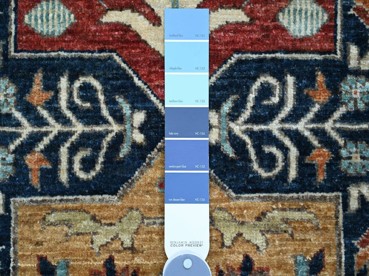 2'7" x 7'10" New Hand Knotted Blue Wool Runner Oriental Rug - MOA10220980