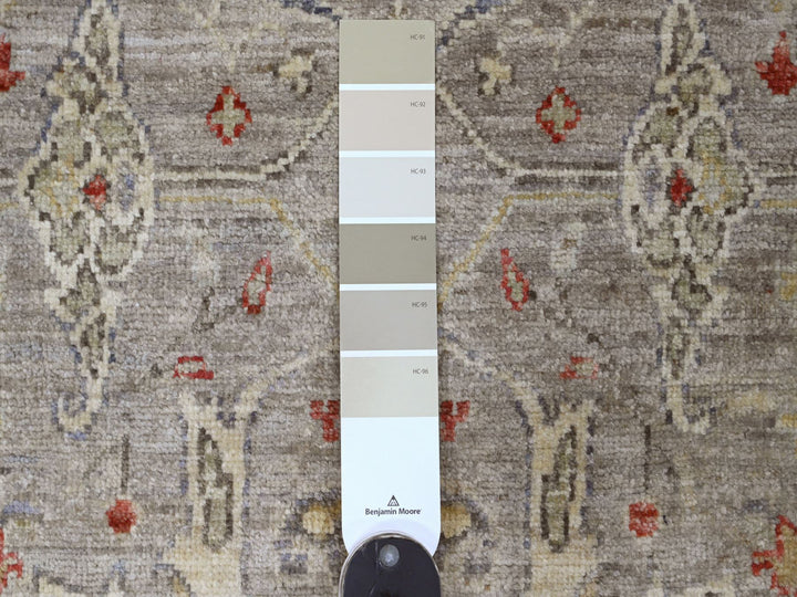 3'11" x 19'3" New Hand Knotted Grey Wool Runner Oriental Rug - MOA10220985