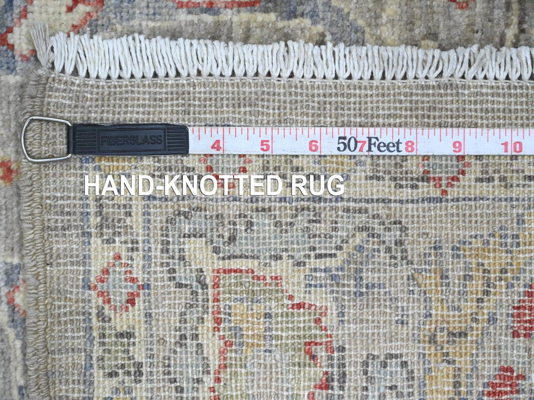3'11" x 19'3" New Hand Knotted Grey Wool Runner Oriental Rug - MOA10220985