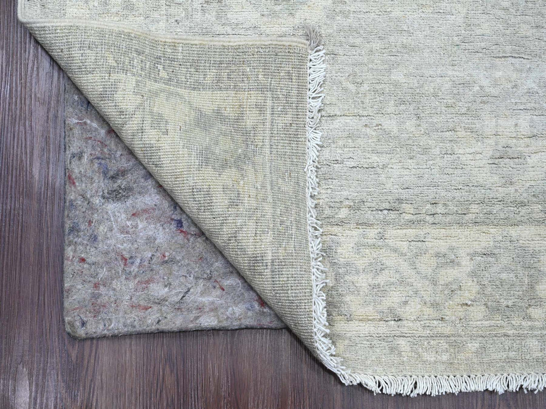 4'0" x 11'10" New Hand Knotted Grey Wool Runner Oriental Rug - MOA10220986