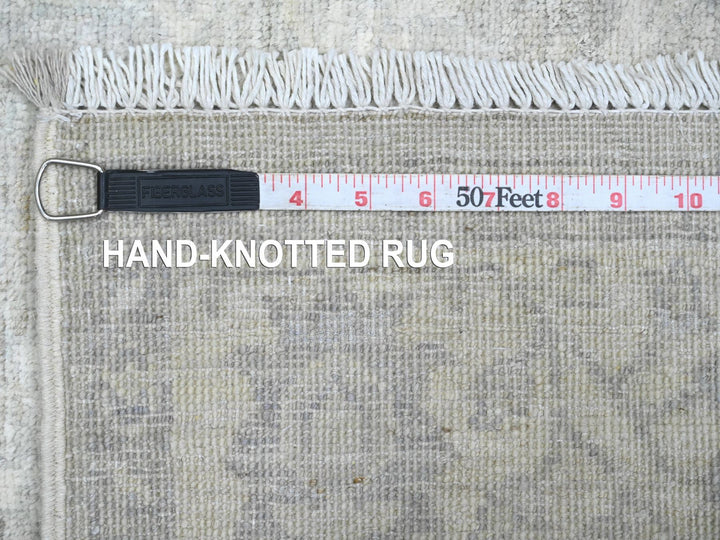 4'0" x 11'10" New Hand Knotted Grey Wool Runner Oriental Rug - MOA10220986