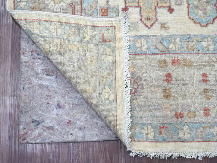 5'11" x 9'0" New Hand Knotted Ivory Wool Rectangle Oriental Rug - MOA10220987