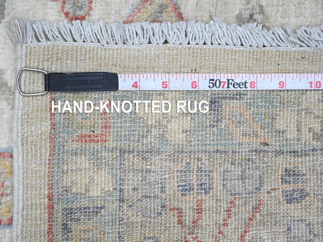 5'11" x 9'0" New Hand Knotted Ivory Wool Rectangle Oriental Rug - MOA10220987