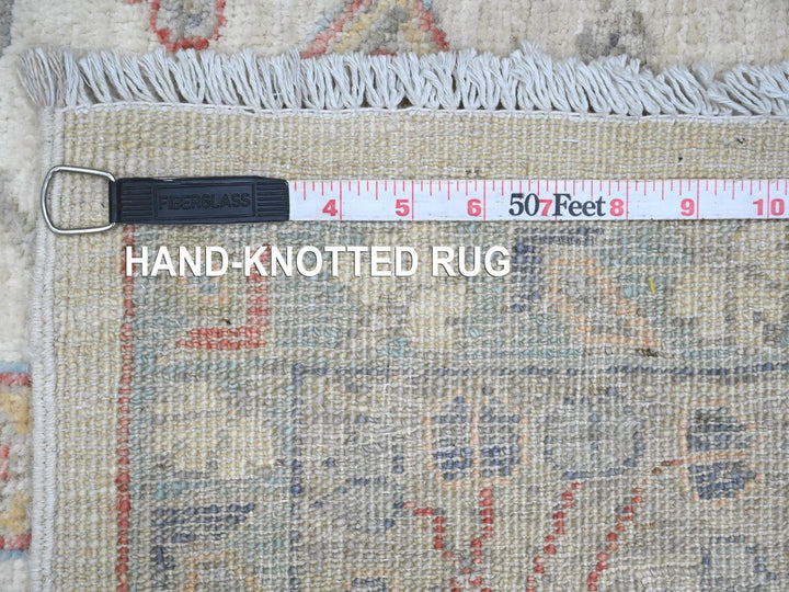 5'11" x 9'0" New Hand Knotted Ivory Wool Rectangle Oriental Rug - MOA10220987