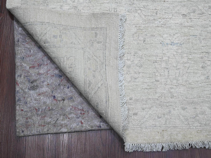 9'8" x 13'5" New Hand Knotted Ivory Wool Rectangle Oriental Rug - MOA10220989