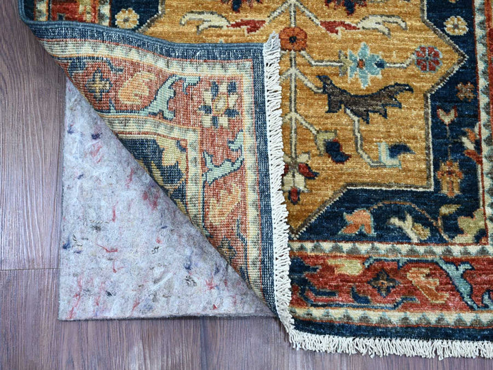 2'6" x 7'10" New Hand Knotted Blue Wool Runner Oriental Rug - MOA10220990