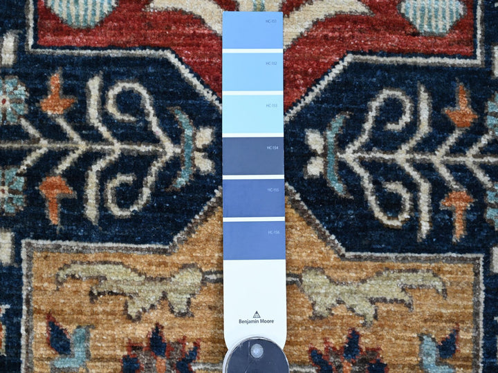 2'6" x 7'10" New Hand Knotted Blue Wool Runner Oriental Rug - MOA10220990