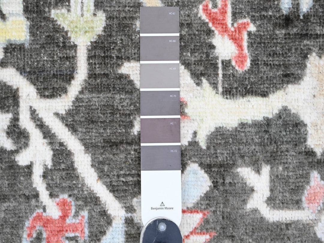 7'0" x 12'1" New Hand Knotted Black Wool Rectangle Oriental Rug - MOA10220994