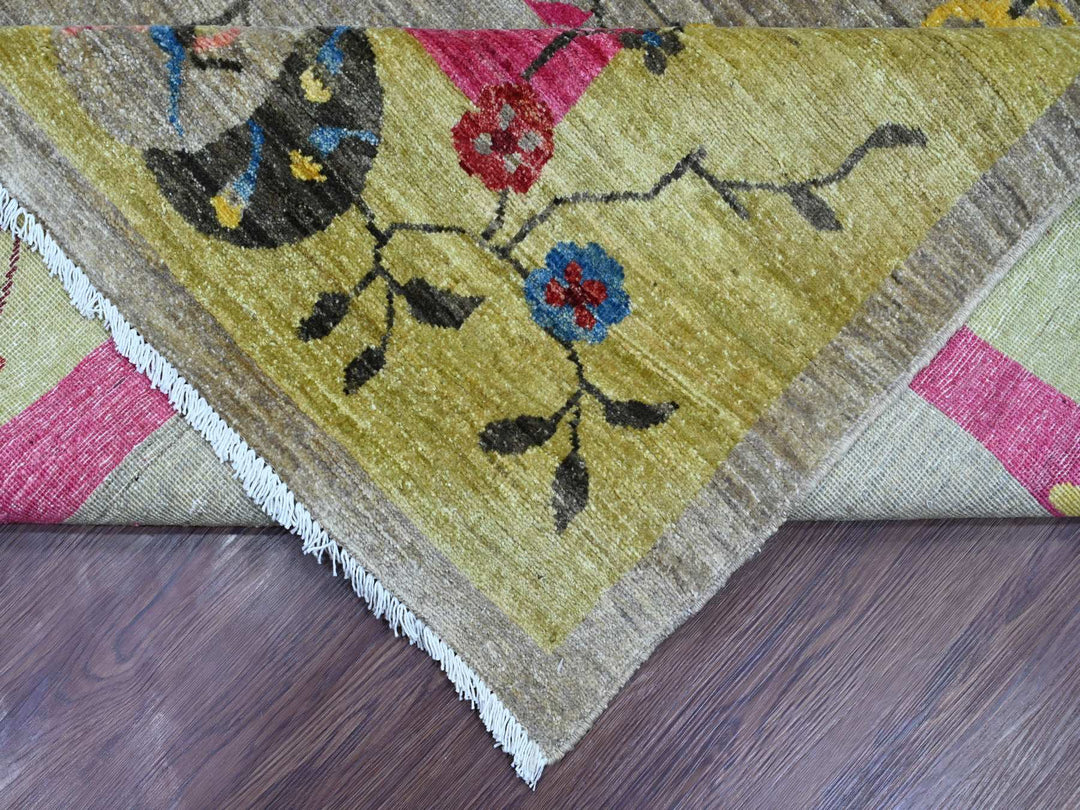 9'3" x 12'0" New Hand Knotted Grey Wool Rectangle Oriental Rug - MOA10220999