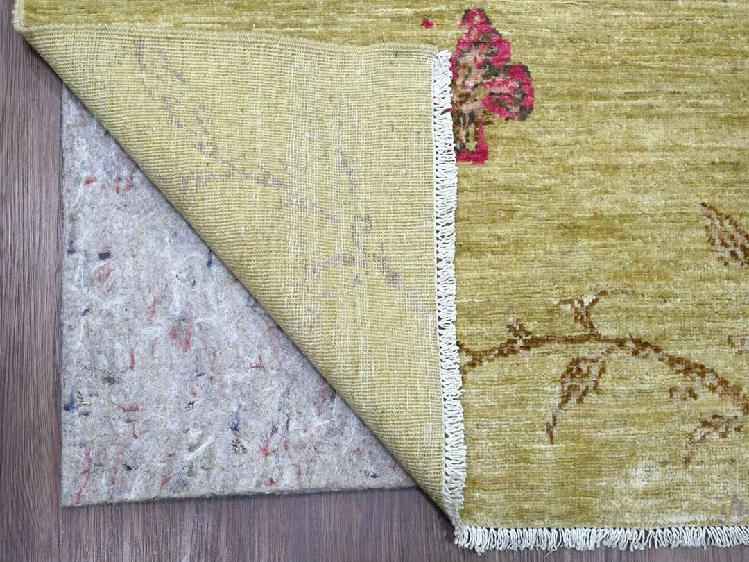 8'3" x 9'9" New Hand Knotted Green Wool Rectangle Oriental Rug - MOA10221007