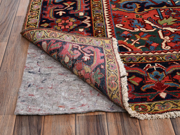 8'9" x 12'2" Vintage Hand Knotted Red Wool Rectangle Oriental Rug - MOA1022100