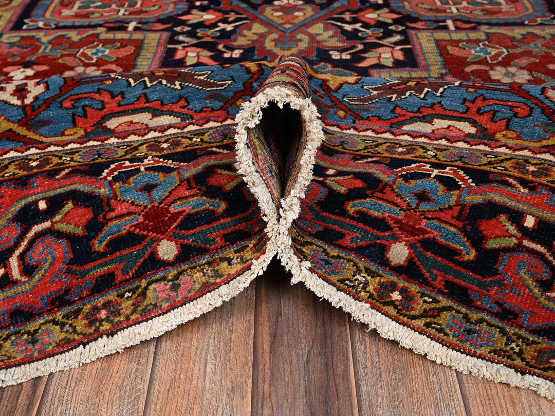8'9" x 12'2" Vintage Hand Knotted Red Wool Rectangle Oriental Rug - MOA1022100