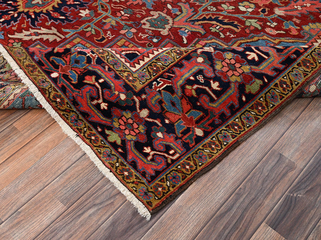 8'9" x 12'2" Vintage Hand Knotted Red Wool Rectangle Oriental Rug - MOA1022100