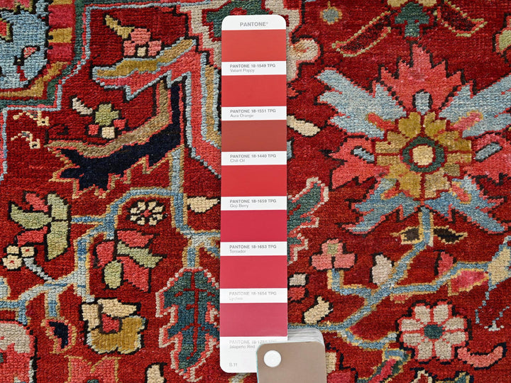 8'9" x 12'2" Vintage Hand Knotted Red Wool Rectangle Oriental Rug - MOA1022100