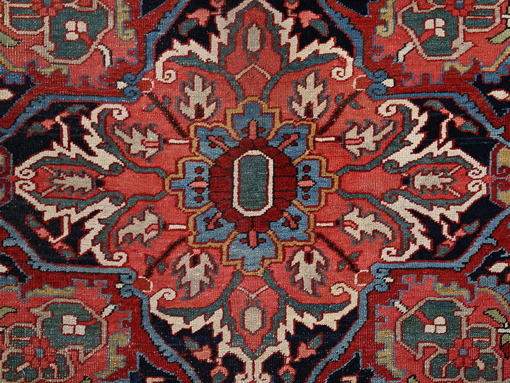 8'9" x 12'2" Vintage Hand Knotted Red Wool Rectangle Oriental Rug - MOA1022100