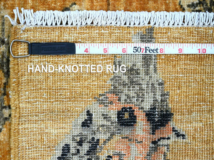 1'10" x 2'9" New Hand Knotted Brown Wool Rectangle Oriental Rug - MOA10221015