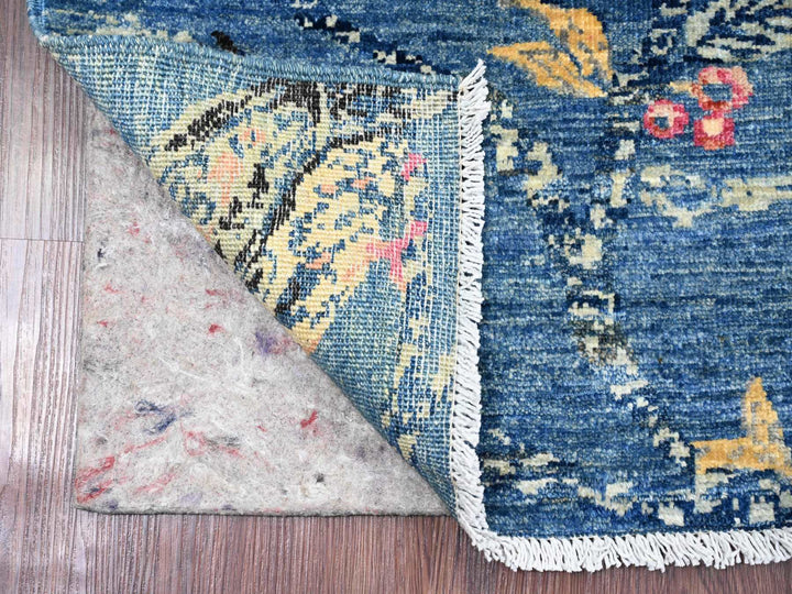2'0" x 2'10" New Hand Knotted Blue Wool Rectangle Oriental Rug - MOA10221016