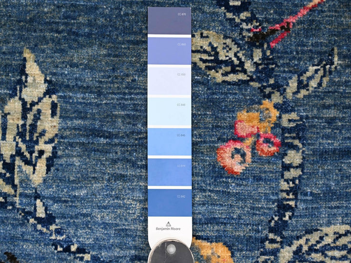 2'0" x 2'10" New Hand Knotted Blue Wool Rectangle Oriental Rug - MOA10221016