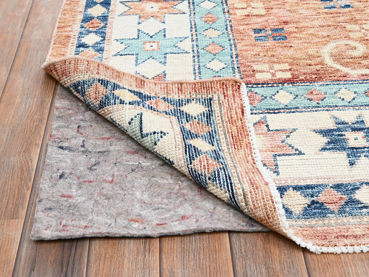8'11" x 11'9" New Hand Knotted Orange Wool Rectangle Oriental Rug - MOA1022102