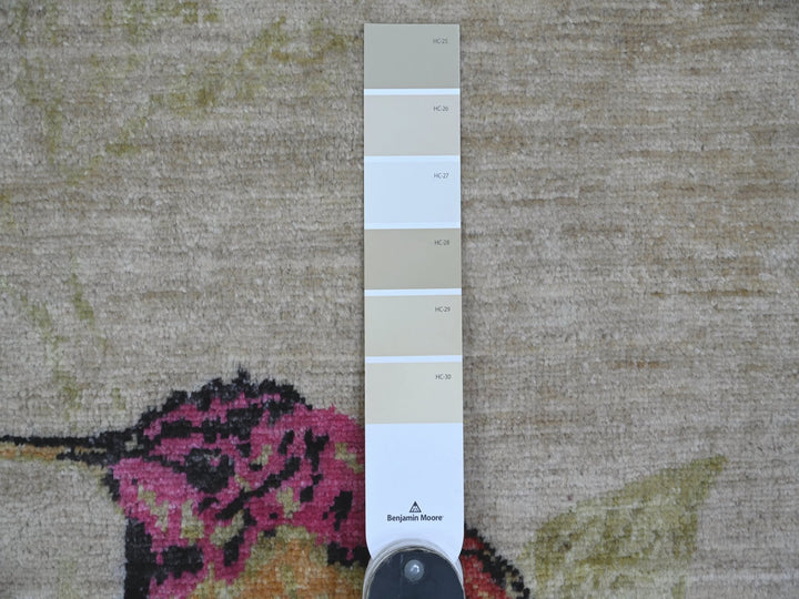 9'1" x 11'9" New Hand Knotted Ivory Wool Rectangle Oriental Rug - MOA10221039