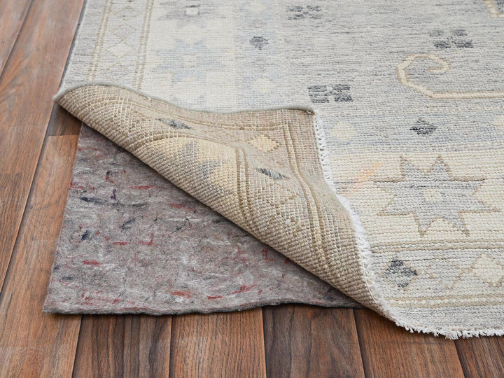 8'10" x 11'8" New Hand Knotted Grey Wool Rectangle Oriental Rug - MOA1022103