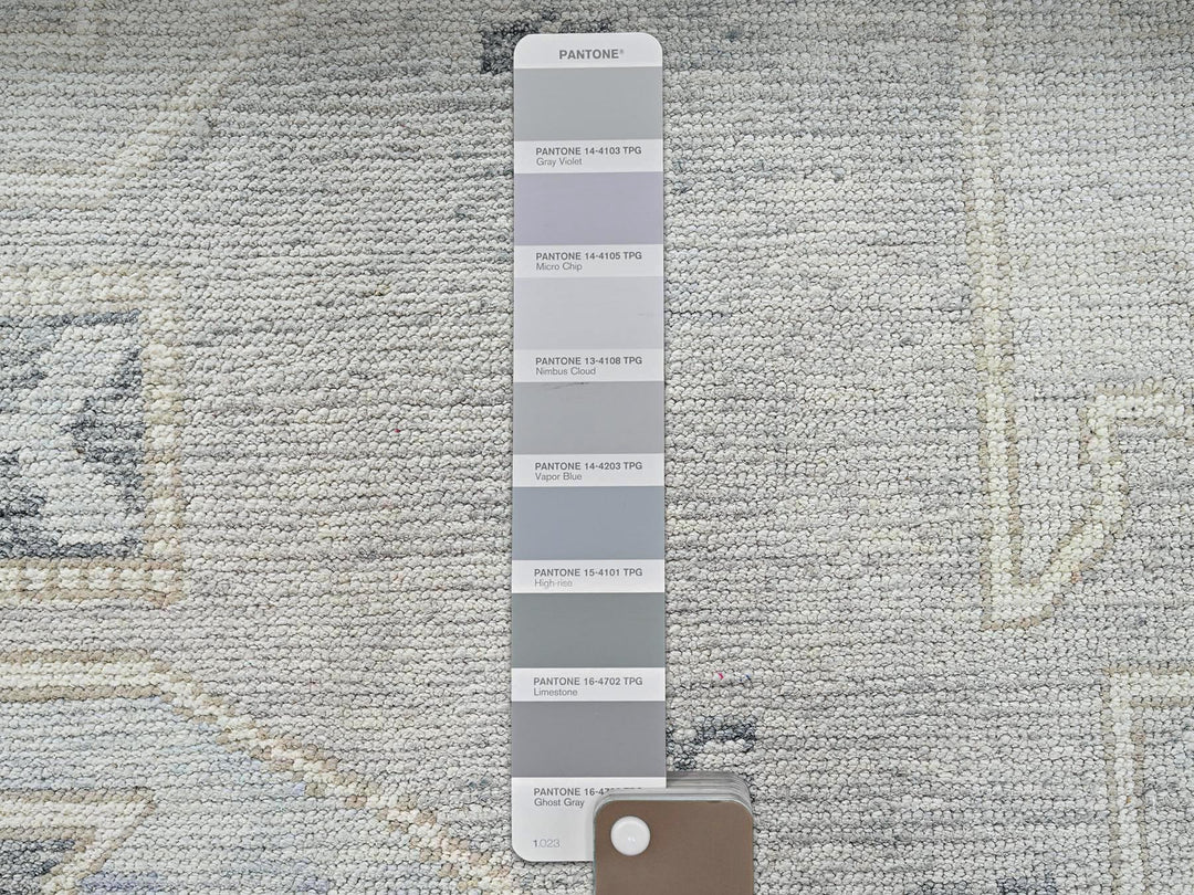 8'10" x 11'8" New Hand Knotted Grey Wool Rectangle Oriental Rug - MOA1022103