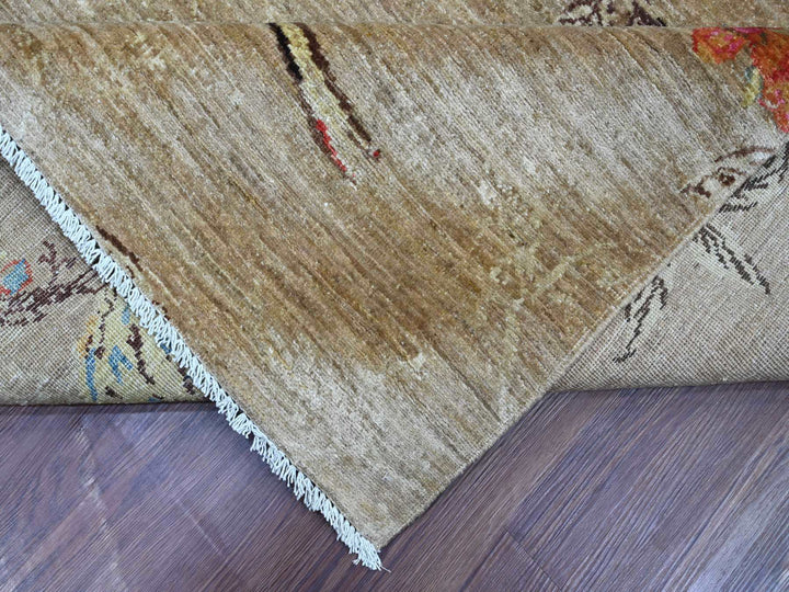 8'11" x 11'11" New Hand Knotted Brown Wool Rectangle Oriental Rug - MOA10221040