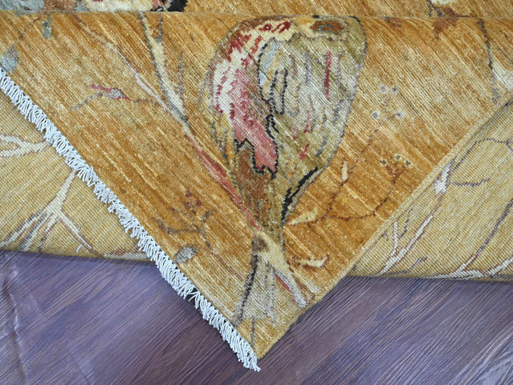 9'4" x 11'8" New Hand Knotted Brown Wool Rectangle Oriental Rug - MOA10221041