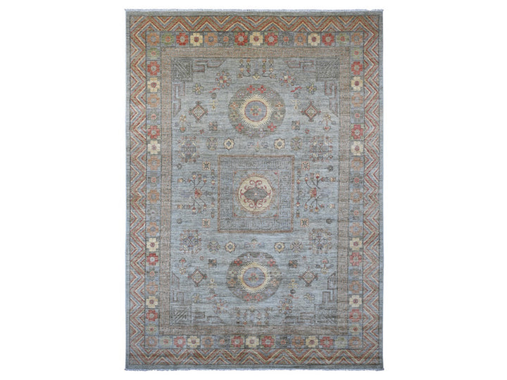 9'10" x 13'9" New Hand Knotted Grey Wool Rectangle Oriental Rug - MOA10221043
