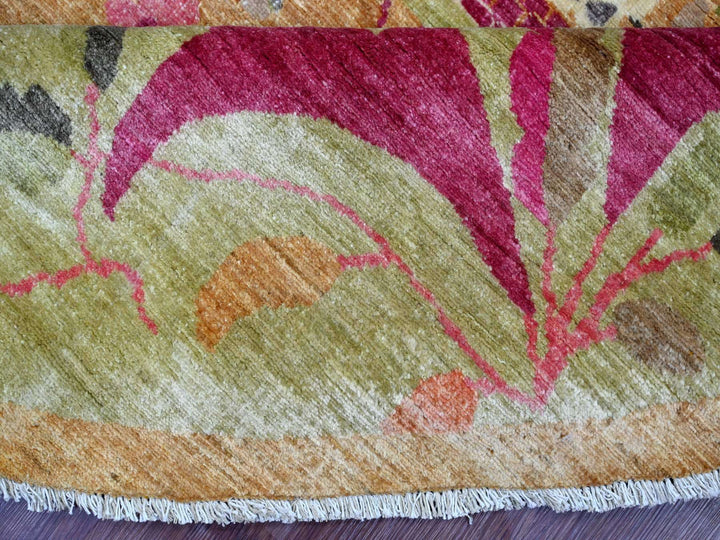 11'8" x 11'10" New Hand Knotted Brown Wool Round Oriental Rug - MOA10221044