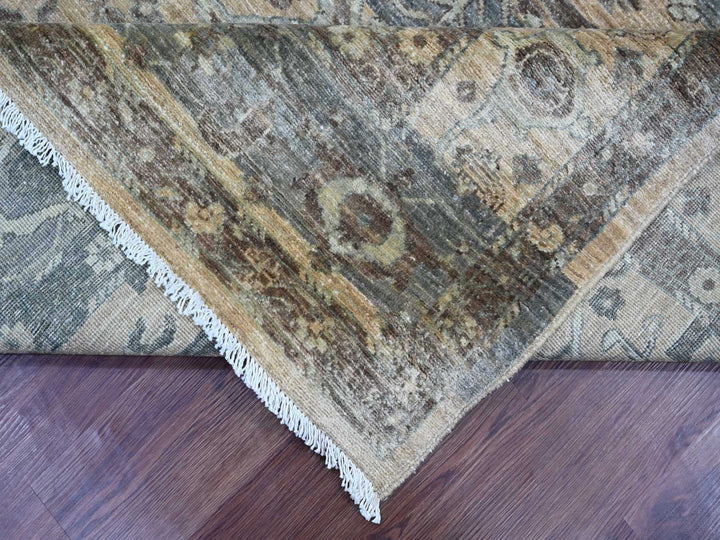 8'2" x 10'1" New Hand Knotted Brown Wool Rectangle Oriental Rug - MOA10221045