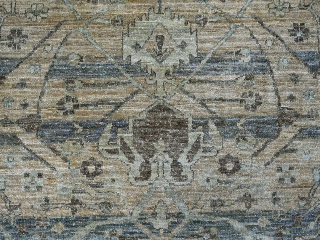 8'2" x 10'1" New Hand Knotted Brown Wool Rectangle Oriental Rug - MOA10221045