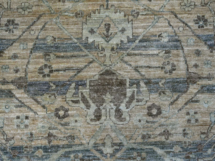 8'2" x 10'1" New Hand Knotted Brown Wool Rectangle Oriental Rug - MOA10221045