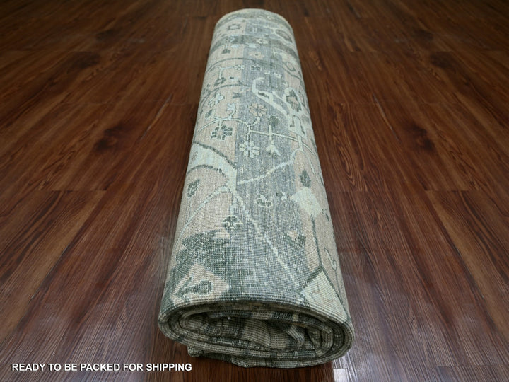 8'2" x 10'1" New Hand Knotted Brown Wool Rectangle Oriental Rug - MOA10221045