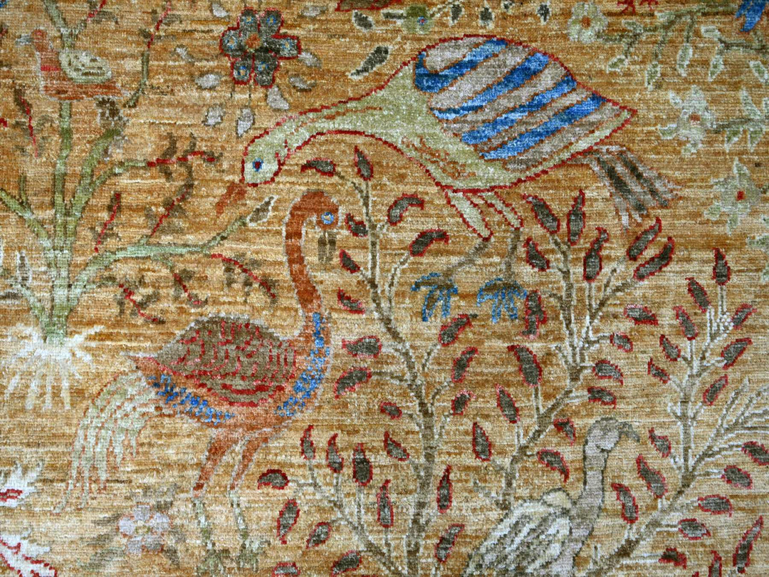 7'10" x 9'7" New Hand Knotted Brown Wool Rectangle Oriental Rug - MOA10221047