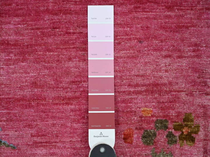 9'0" x 11'10" New Hand Knotted Pink Wool Rectangle Oriental Rug - MOA10221048
