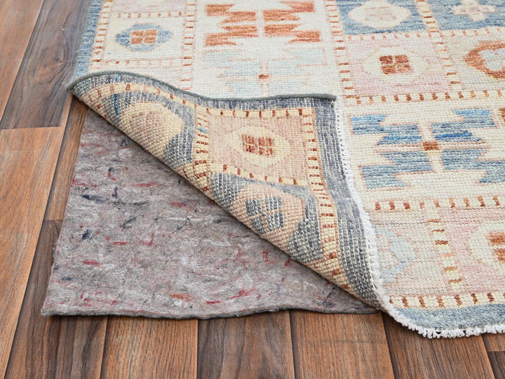 8'10" x 11'9" New Hand Knotted Blue Wool Rectangle Oriental Rug - MOA1022104