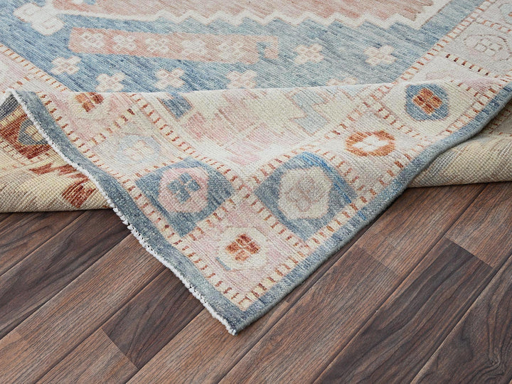 8'10" x 11'9" New Hand Knotted Blue Wool Rectangle Oriental Rug - MOA1022104