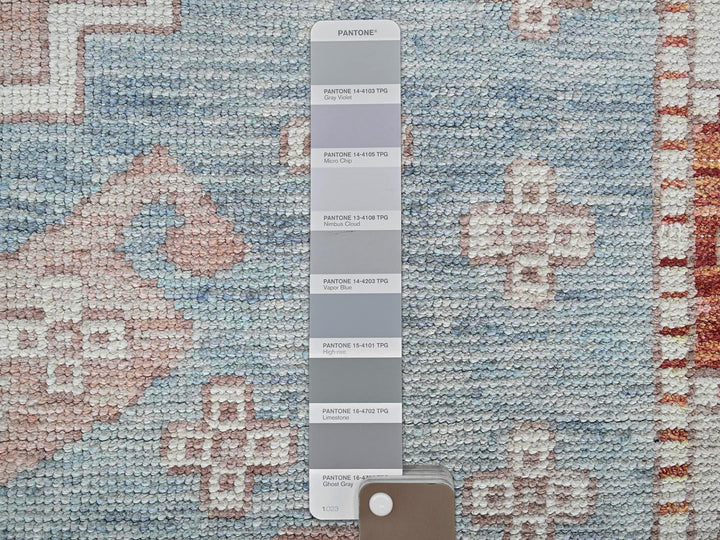 8'10" x 11'9" New Hand Knotted Blue Wool Rectangle Oriental Rug - MOA1022104