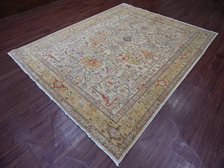 8'0" x 10'0" New Hand Knotted Grey Wool Rectangle Oriental Rug - MOA10221051