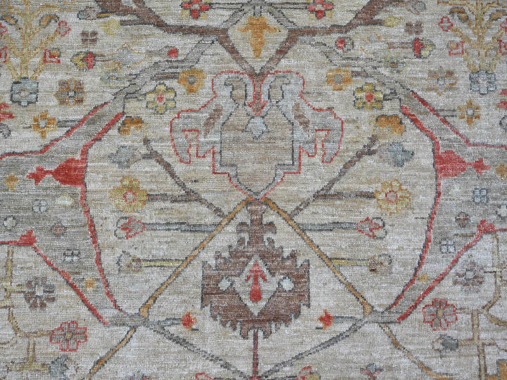 8'0" x 10'0" New Hand Knotted Grey Wool Rectangle Oriental Rug - MOA10221051