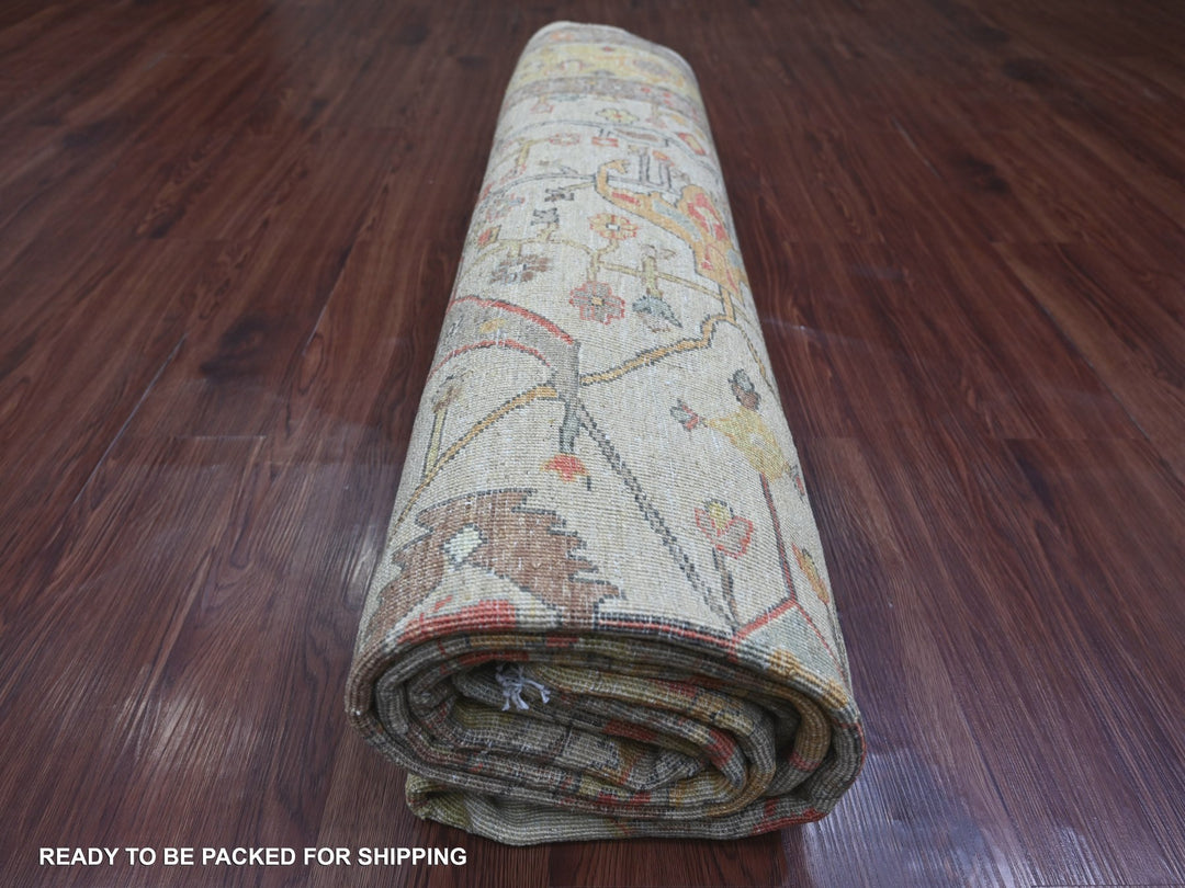 8'0" x 10'0" New Hand Knotted Grey Wool Rectangle Oriental Rug - MOA10221051