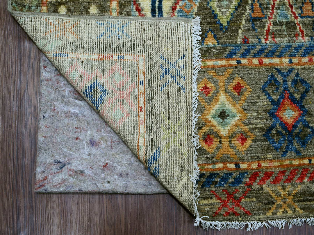 7'10" x 9'6" New Hand Knotted Grey Wool Rectangle Oriental Rug - MOA10221053