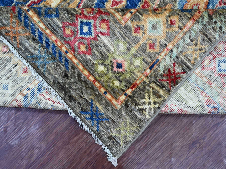 7'10" x 9'6" New Hand Knotted Grey Wool Rectangle Oriental Rug - MOA10221053