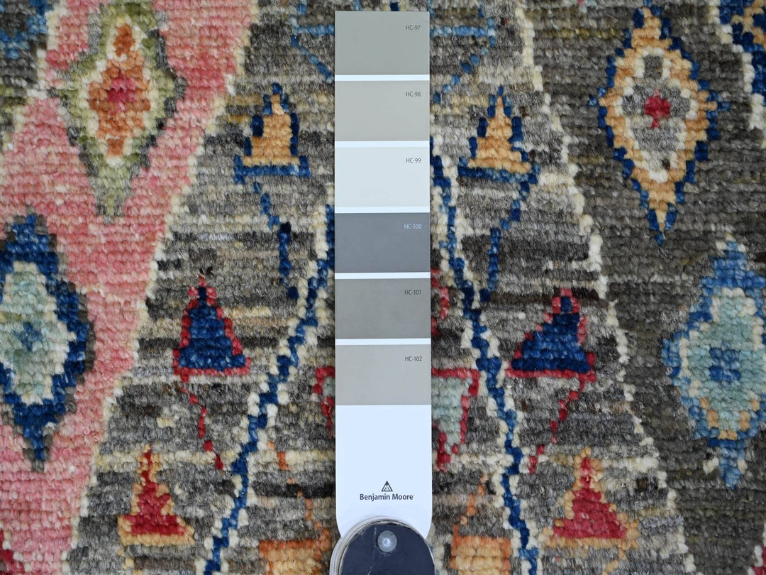 7'10" x 9'6" New Hand Knotted Grey Wool Rectangle Oriental Rug - MOA10221053